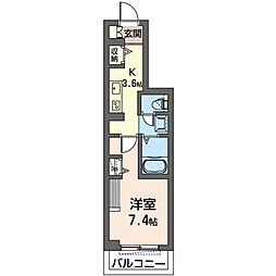 シャーメゾンSirena 1Kの間取図画像