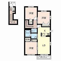 シャーメゾンコートK 3LDKの間取図画像