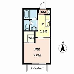 セファミ法人寮 1Kの間取図画像