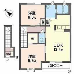 間取図画像 2LDK