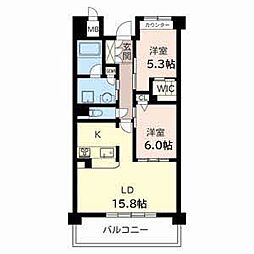 リラフォート千里中央 2LDKの間取図画像