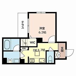 シャーメゾンブランシュ岡本 1DKの間取図画像