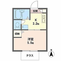 ラフォーレ御影 1Kの間取図画像