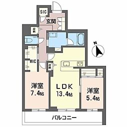 セントリビエ上甲子園 2LDKの間取図画像