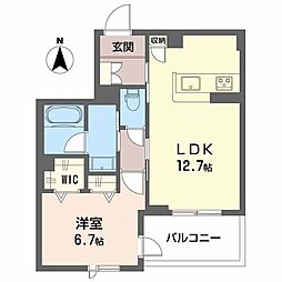 ディアメゾン南塚口 1LDKの間取図画像