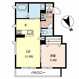 シャーメゾン天文町 1LDKの間取図画像