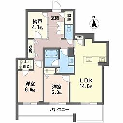 Zinnia elegans 塚口 2SLDKの間取図画像