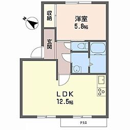 アクシス園田 1LDKの間取図画像