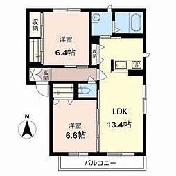 ルミナスA 2LDKの間取図画像