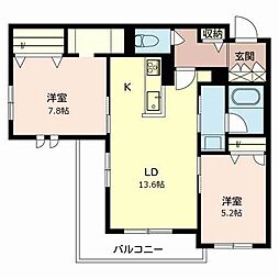 シャーメゾンフクジュ 2LDKの間取図画像
