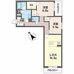 Cherirai 2LDKの間取図画像
