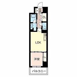 グラヴィーア江坂江の木町 1LDKの間取図画像