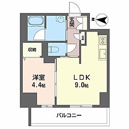 グラヴィーア江坂江の木町 1LDKの間取図画像