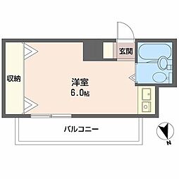 アスティ武庫川 ワンルームの間取図画像