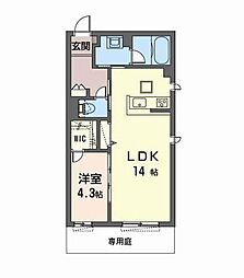 レジリエンス甲子園六石町 1LDKの間取図画像