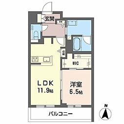 セントリビエ松園町 1LDKの間取図画像