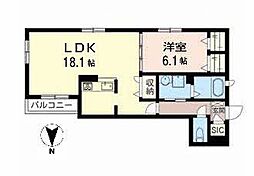 シャーメゾン四天王寺 1LDKの間取図画像