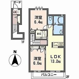 シャーメゾン藤貴 2LDKの間取図画像