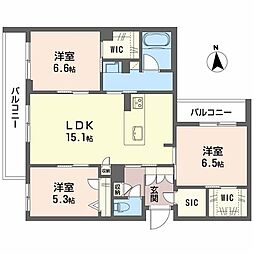 シャーメゾン・ラ・グランシェール 3LDKの間取図画像