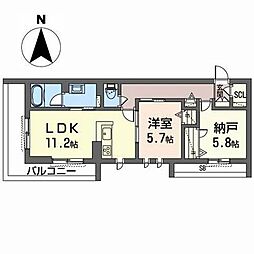 シャーメゾングランツ 2LDKの間取図画像