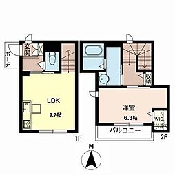 Azumi 1LDKの間取図画像