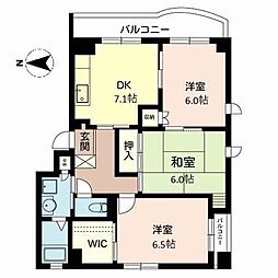 コートリジェール 3DKの間取図画像