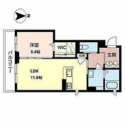 カーサレジオやまさか 1LDKの間取図画像