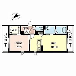 シャーメゾンCocona 1LDKの間取図画像