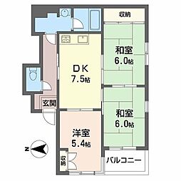 メゾンドヴェール 3DKの間取図画像