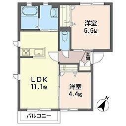 シャーメゾン下角A 2LDKの間取図画像