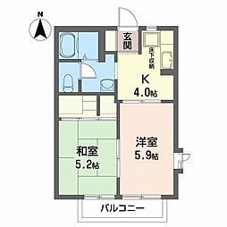 ヴェルム 2Kの間取図画像