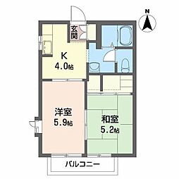 ヴェルム 2Kの間取図画像