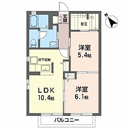 シャルマンB 2LDKの間取図画像