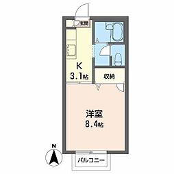 エコープラザ3 1Kの間取図画像