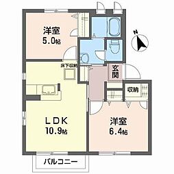 ブライトンB 2LDKの間取図画像