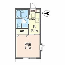 サンハイツセブン 1Kの間取図画像