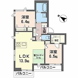 ベレオS.K 2LDKの間取図画像