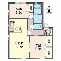 ラ・カパンナ 2LDKの間取図画像