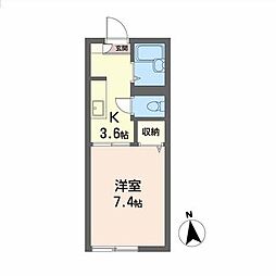 ラフォーレ・NB棟 1Kの間取図画像