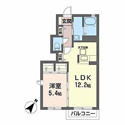 サンヴィスタ 1LDKの間取図画像