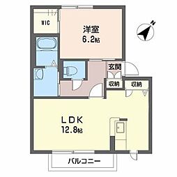 メゾン・ド・オクラホマ1 1LDKの間取図画像