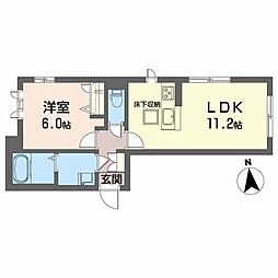 リヴィエール・ソフィア 1LDKの間取図画像