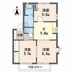 ピエスY・NA 3Kの間取図画像