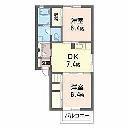 Tommy'sCourt 2DKの間取図画像