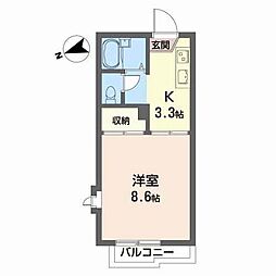 COZYALLEYB 1Kの間取図画像