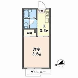 COZYALLEYB 1Kの間取図画像