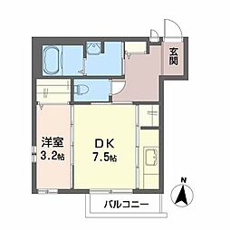 UrbanLifeK 1DKの間取図画像