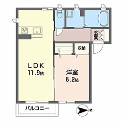 プレミアム・ハウス銀河 1LDKの間取図画像