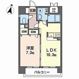 フロンティア北四番丁 1LDKの間取図画像