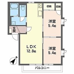 ハイムK 2LDKの間取図画像